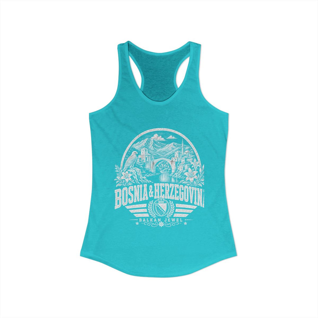 Bosnia y Herzegovina vintage landmarks tank top — iconic landmark design | Nameshi Destinations (view 21)