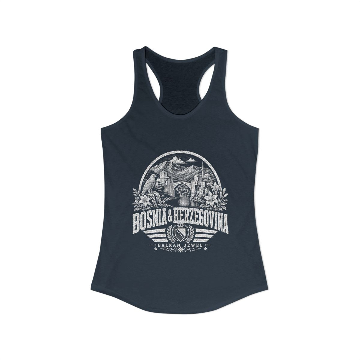 Bosnia y Herzegovina Women's Tank Top — Solid Indigo (front)
