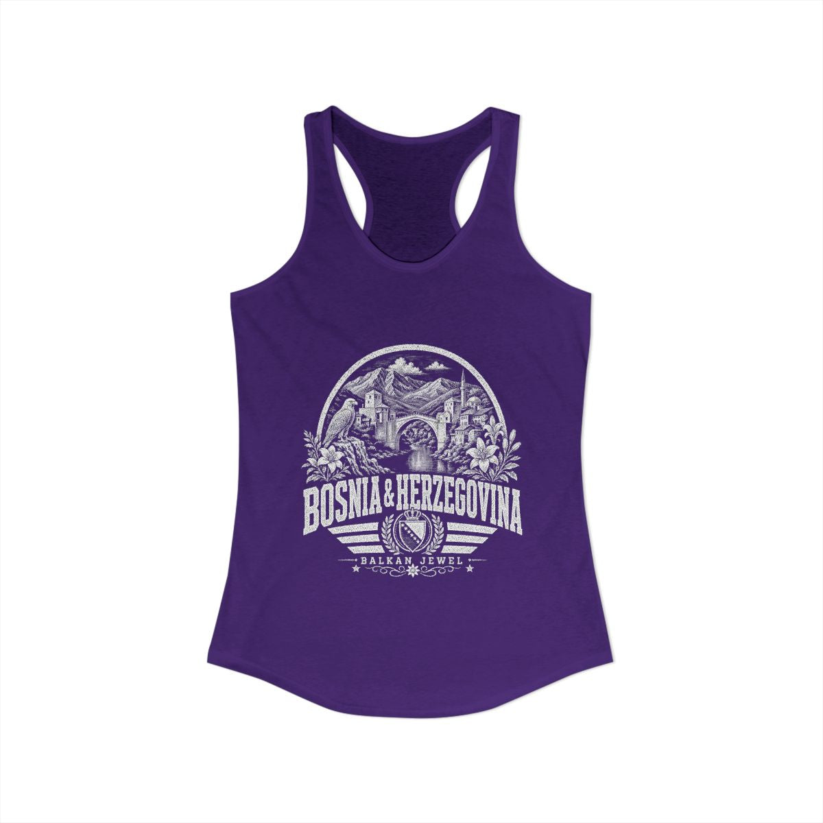Bosnia y Herzegovina Women's Tank Top — Solid Purple Rush (front)