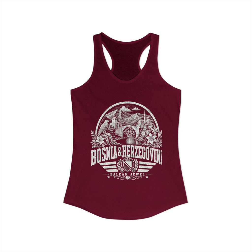 Bosnia y Herzegovina vintage landmarks tank top — iconic landmark design | Nameshi Destinations (view 27)