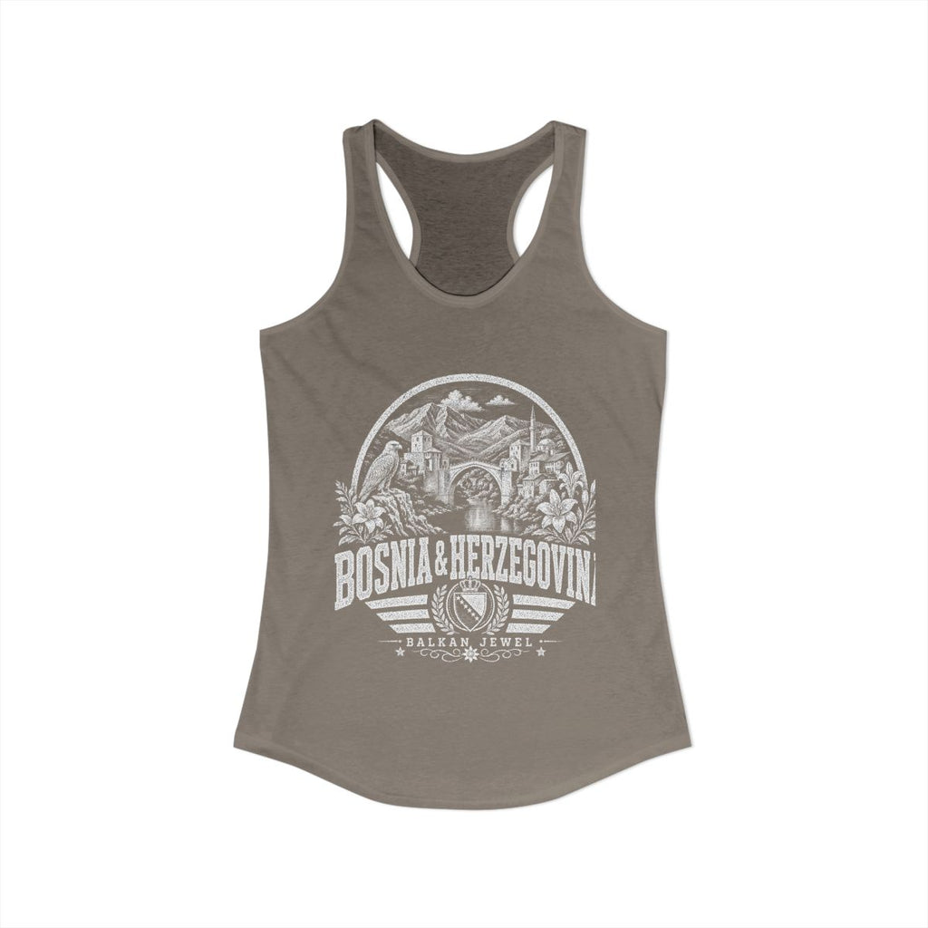 Bosnia y Herzegovina vintage landmarks tank top — iconic landmark design | Nameshi Destinations (view 23)