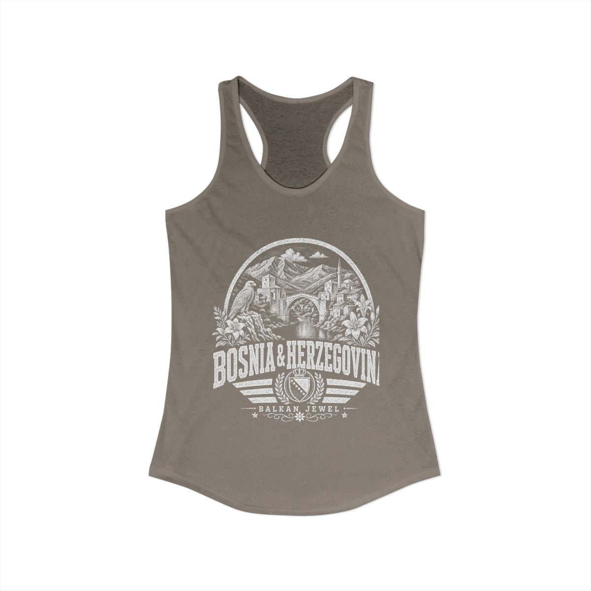Bosnia y Herzegovina vintage landmarks tank top — iconic landmark design | Nameshi Destinations (view 23)