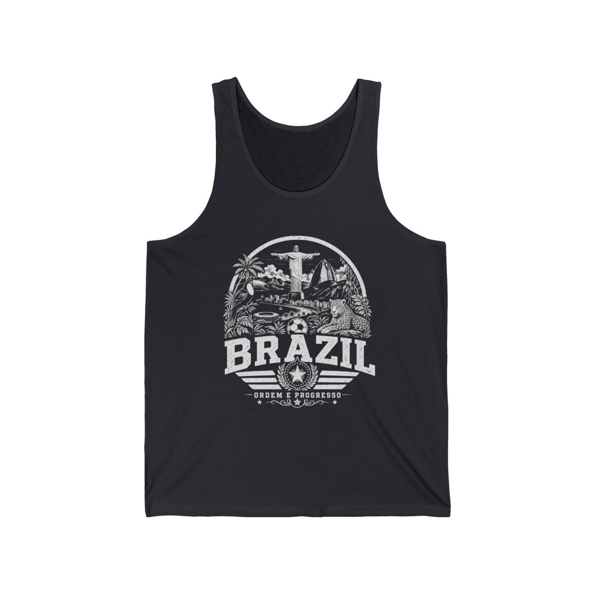 Brazil vintage landmarks men's tee — iconic landmark design | Nameshi Destinations (view 2)