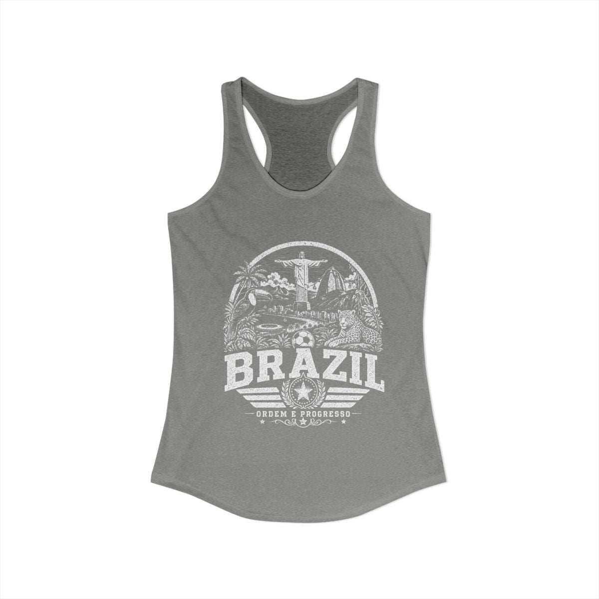 Brazil Women's Tank Top — Heather Grey (front)