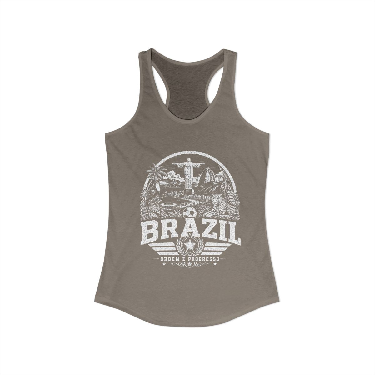 Brazil vintage landmarks tank top — iconic landmark design | Nameshi Destinations (view 4)