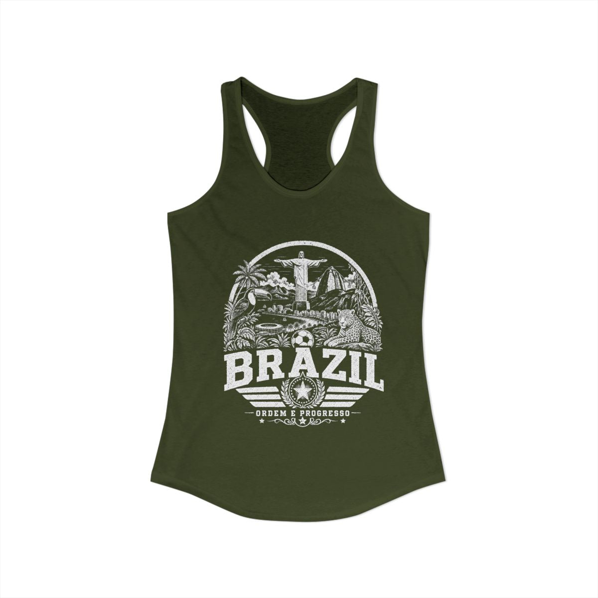 Brazil vintage landmarks tank top — iconic landmark design | Nameshi Destinations (view 5)