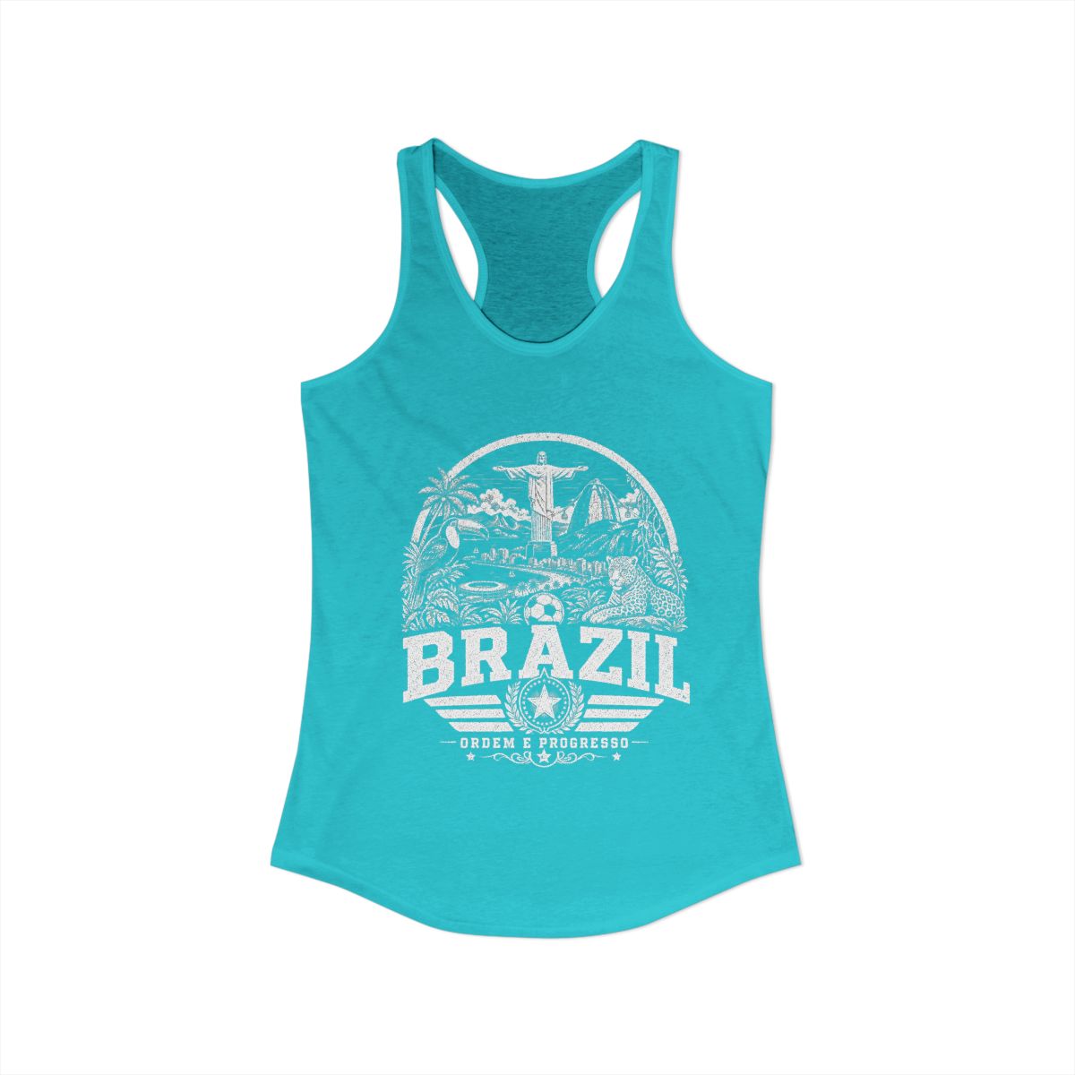 Brazil Women's Tank Top — Solid Tahiti Blue (front)
