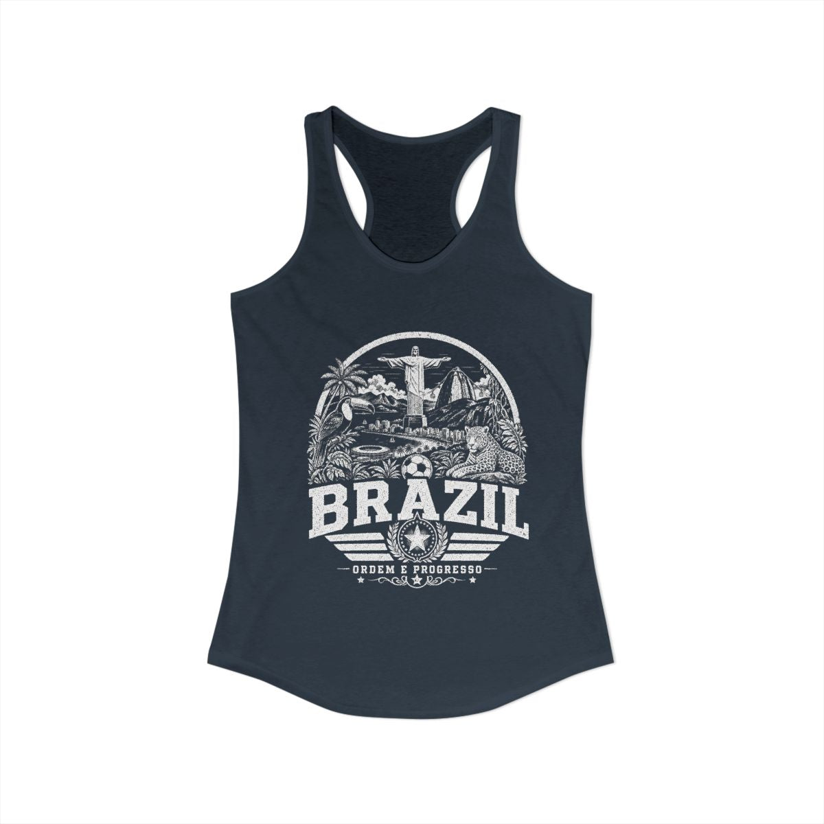 Brazil Women's Tank Top — Solid Indigo (front)