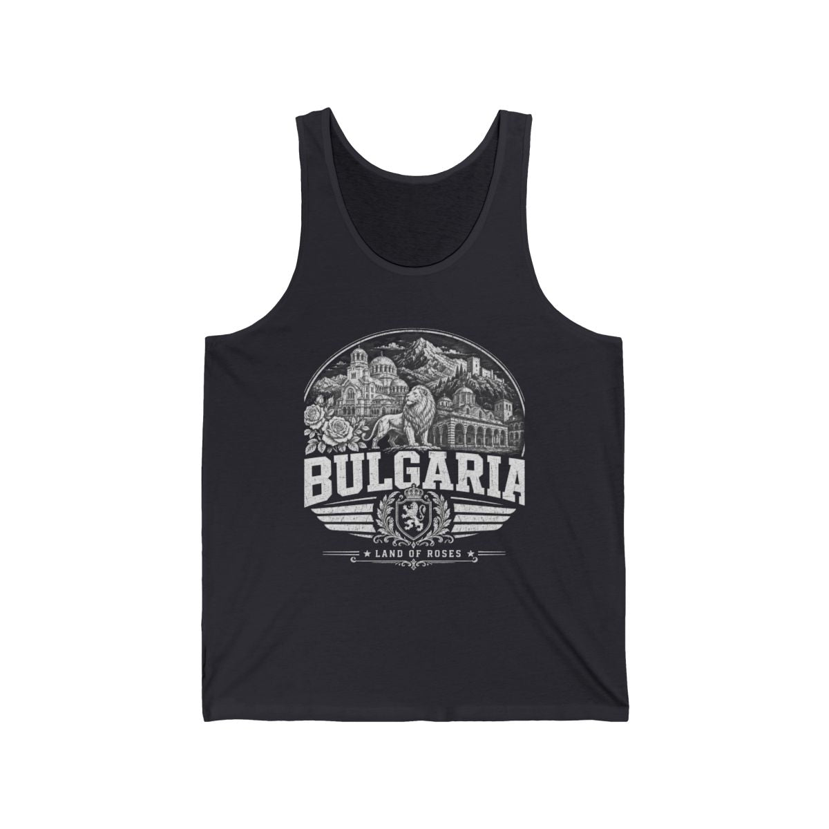 Bulgaria vintage landmarks men's tee — iconic landmark design | Nameshi Destinations (view 1)