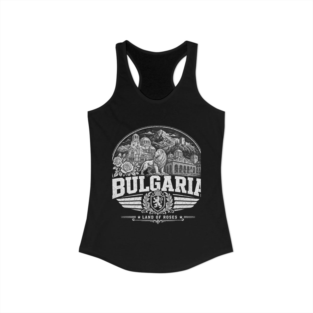 Bulgaria vintage landmarks tank top — iconic landmark design | Nameshi Destinations (view 1)