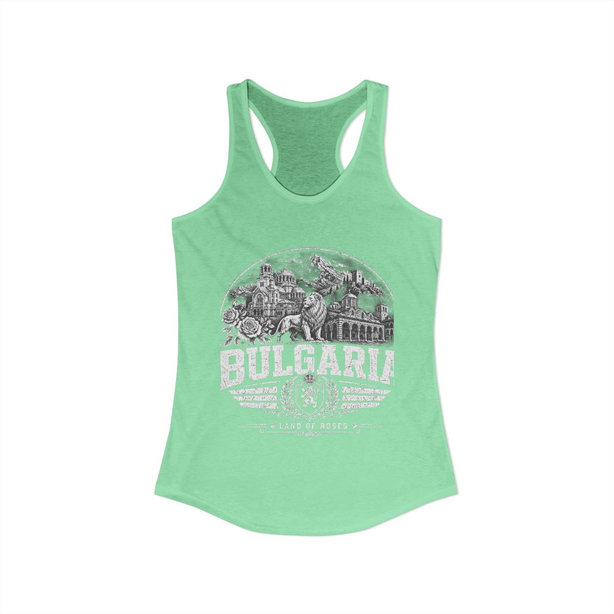 Bulgaria vintage landmarks tank top — iconic landmark design | Nameshi Destinations (view 6)