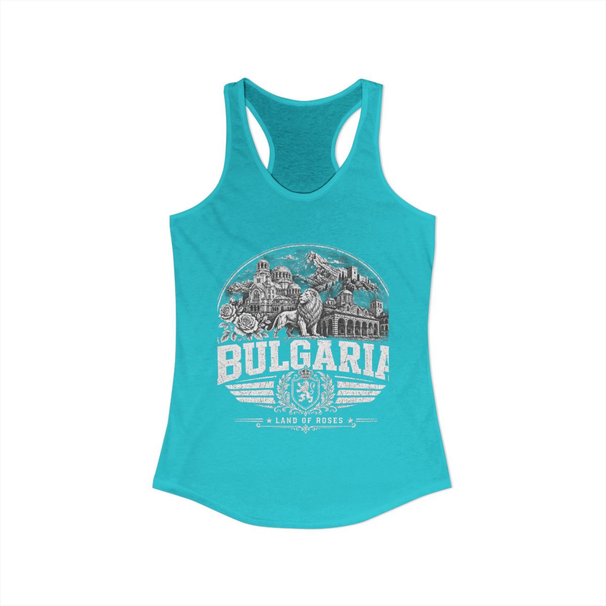 Bulgaria vintage landmarks tank top — iconic landmark design | Nameshi Destinations (view 8)