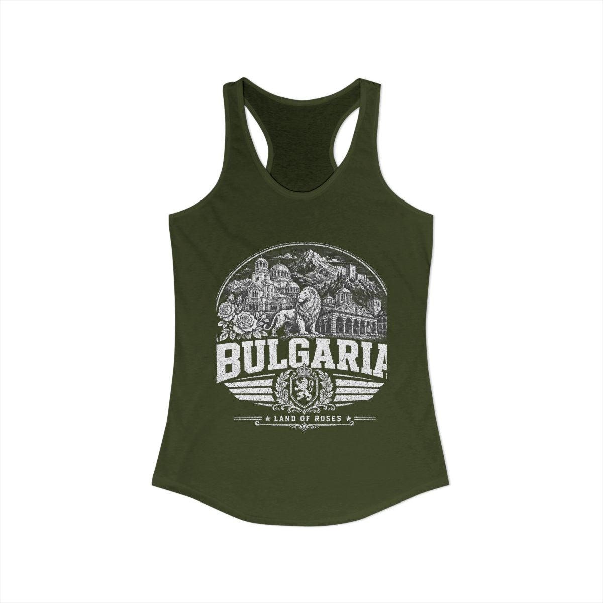 Bulgaria vintage landmarks tank top — iconic landmark design | Nameshi Destinations (view 5)