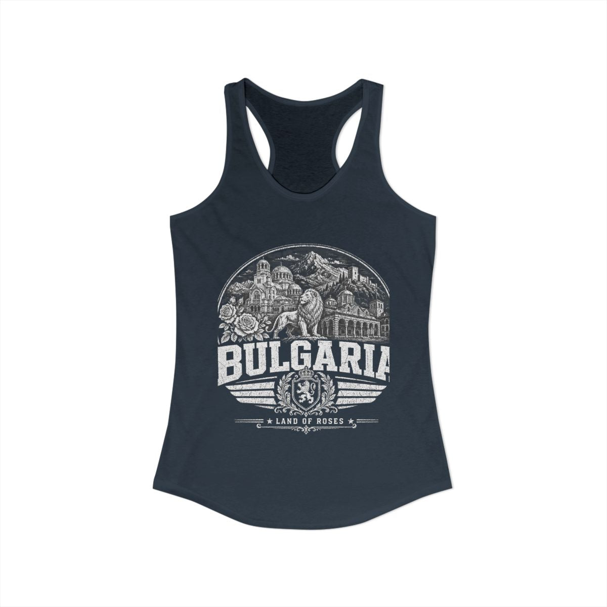 Bulgaria vintage landmarks tank top — iconic landmark design | Nameshi Destinations (view 9)