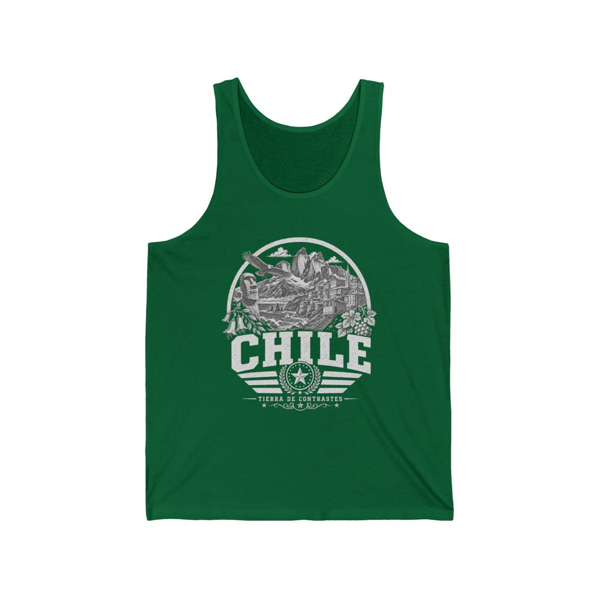 Chile vintage landmarks men's tee — iconic landmark design | Nameshi Destinations (view 4)