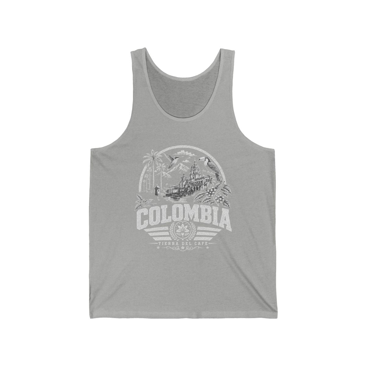 Colombia vintage landmarks men's tee — iconic landmark design | Nameshi Destinations (view 5)