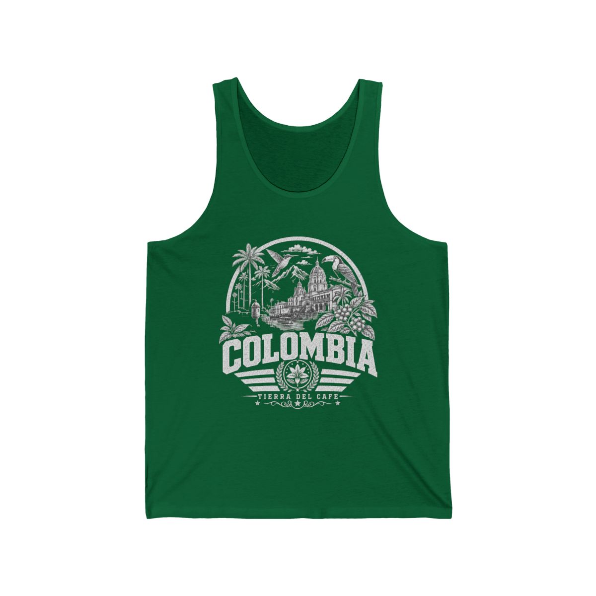 Colombia vintage landmarks men's tee — iconic landmark design | Nameshi Destinations (view 4)