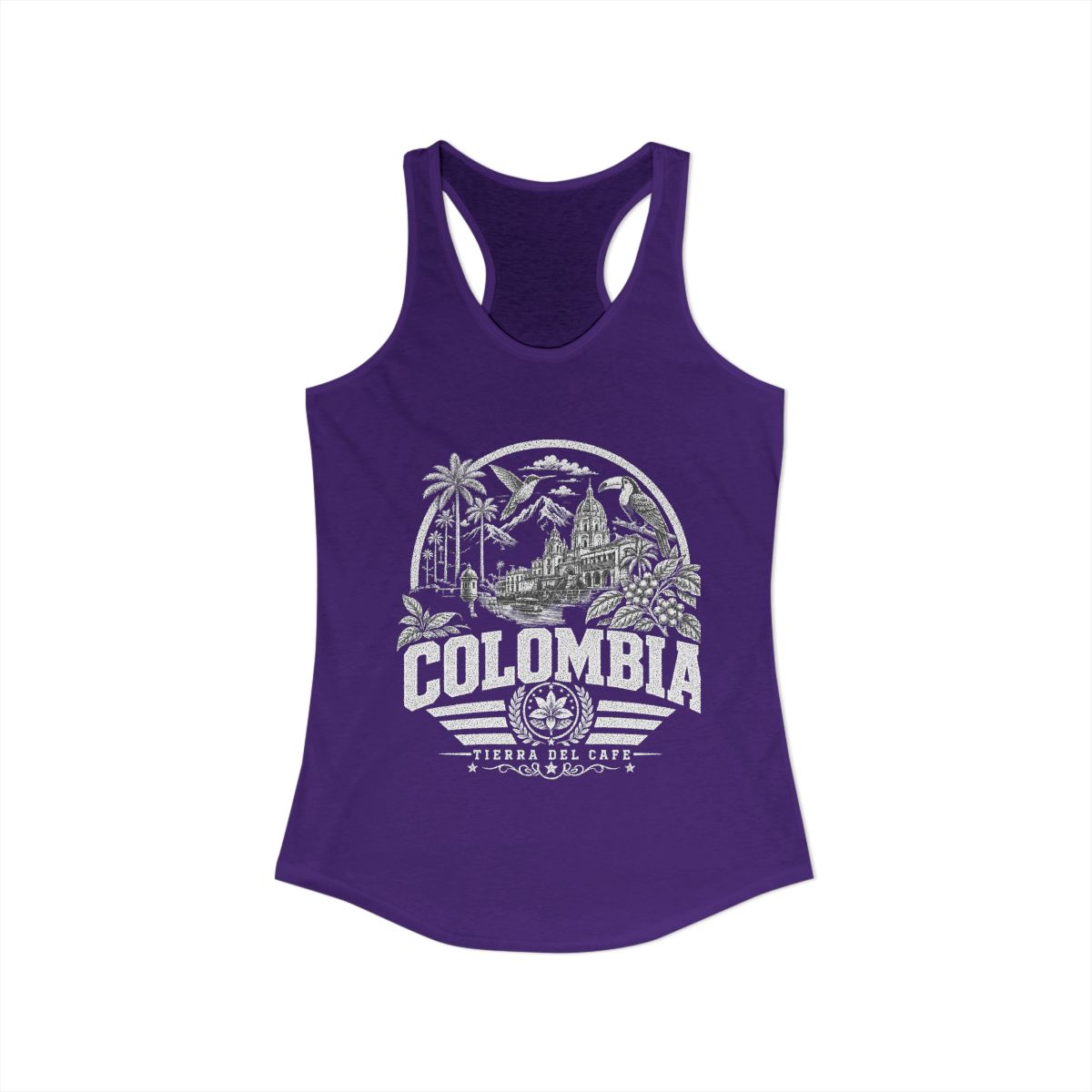 Colombia vintage landmarks tank top — iconic landmark design | Nameshi Destinations (view 13)
