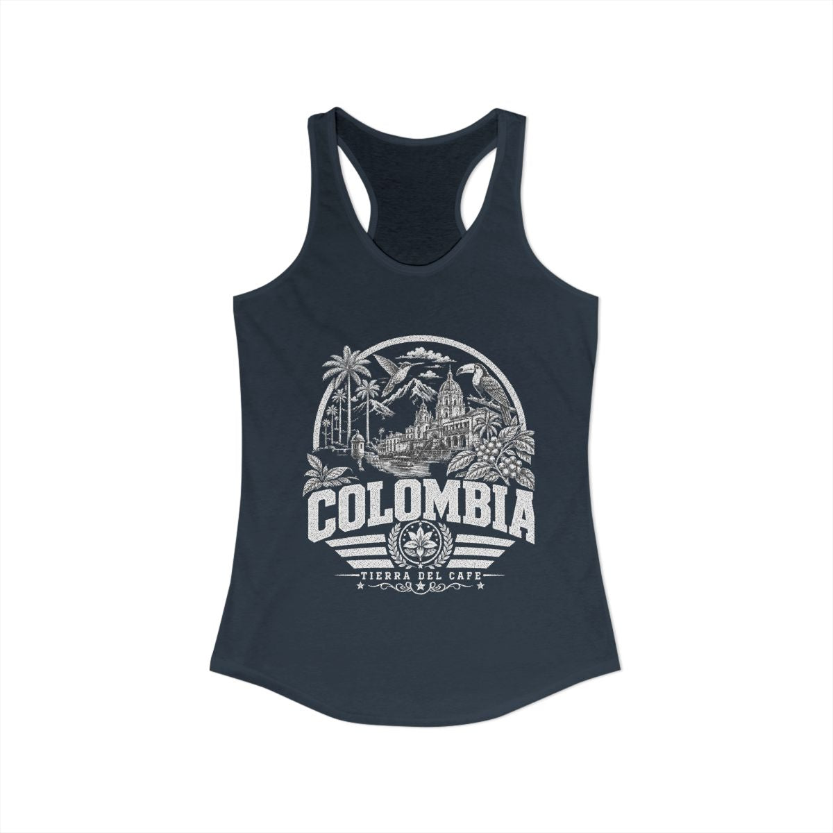 Colombia vintage landmarks tank top — iconic landmark design | Nameshi Destinations (view 9)