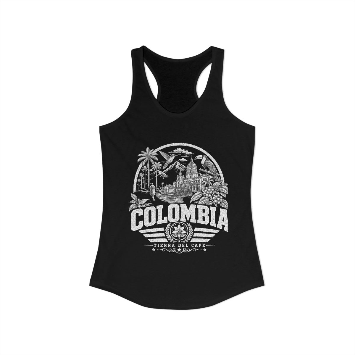 Colombia Women's Tank Top — Solid Black (front)