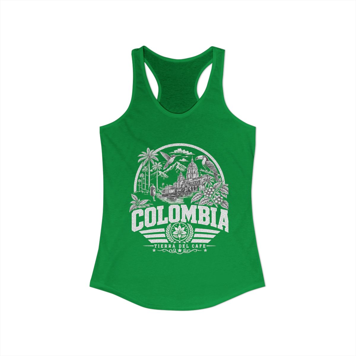 Colombia vintage landmarks tank top — iconic landmark design | Nameshi Destinations (view 7)