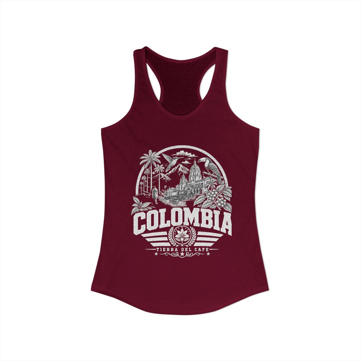 Colombia vintage landmarks tank top — iconic landmark design | Nameshi Destinations (view 15)