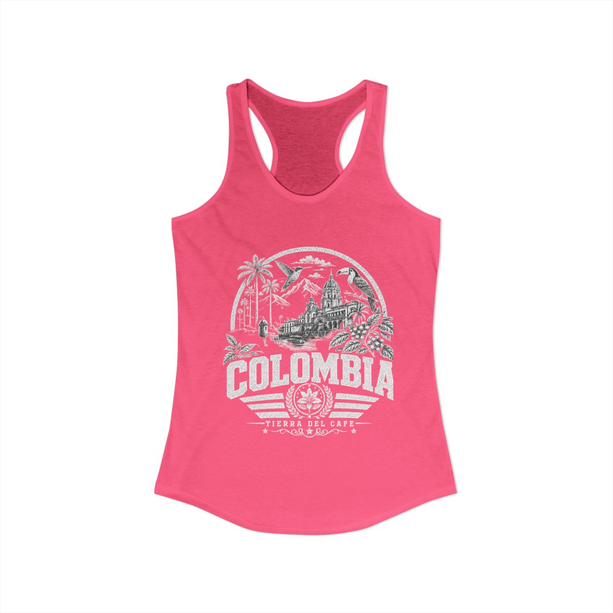 Colombia vintage landmarks tank top — iconic landmark design | Nameshi Destinations (view 14)