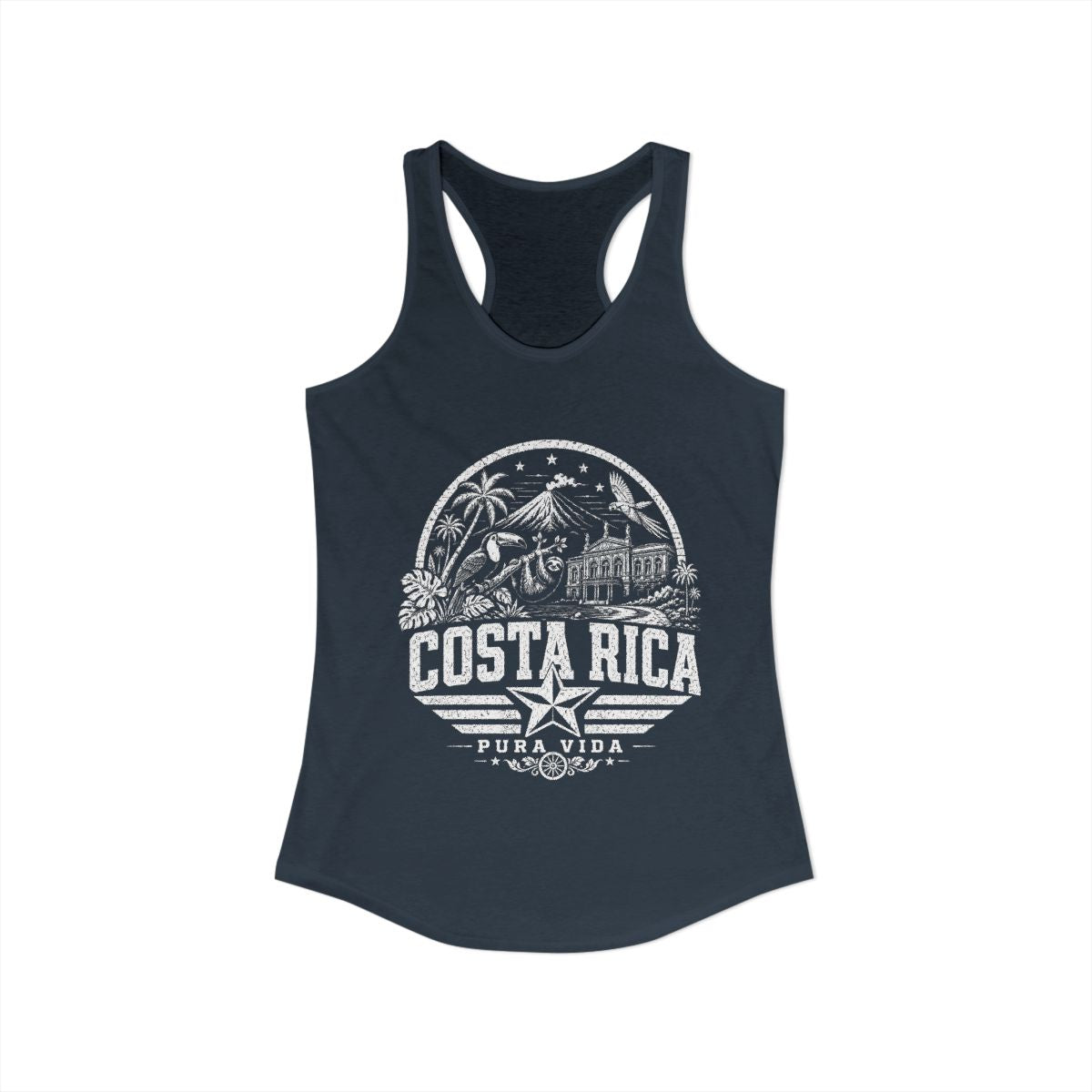 Costa Rica Pura Vida Women's Tank Top — Solid Indigo (front)