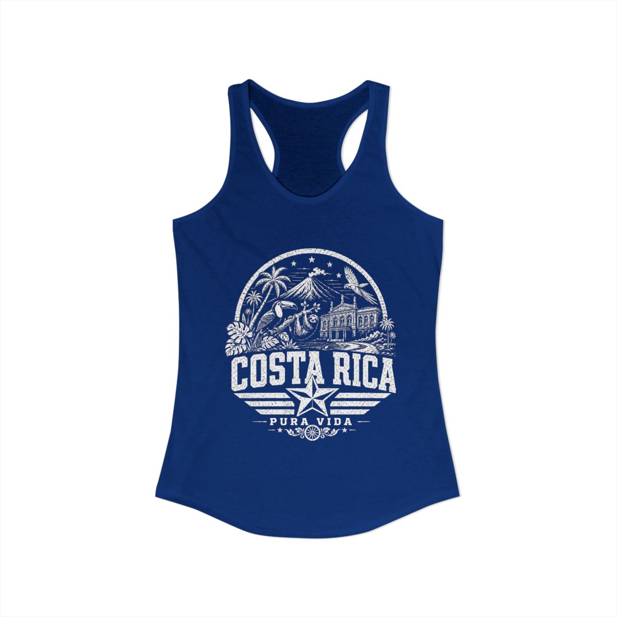 Costa Rica vintage landmarks tank top — iconic landmark design | Nameshi Destinations (view 10)