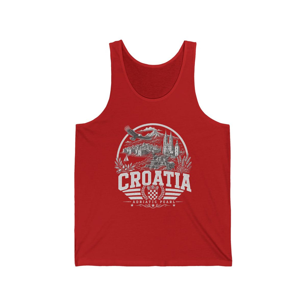 Croatia Men's Tank Top — Red (front)