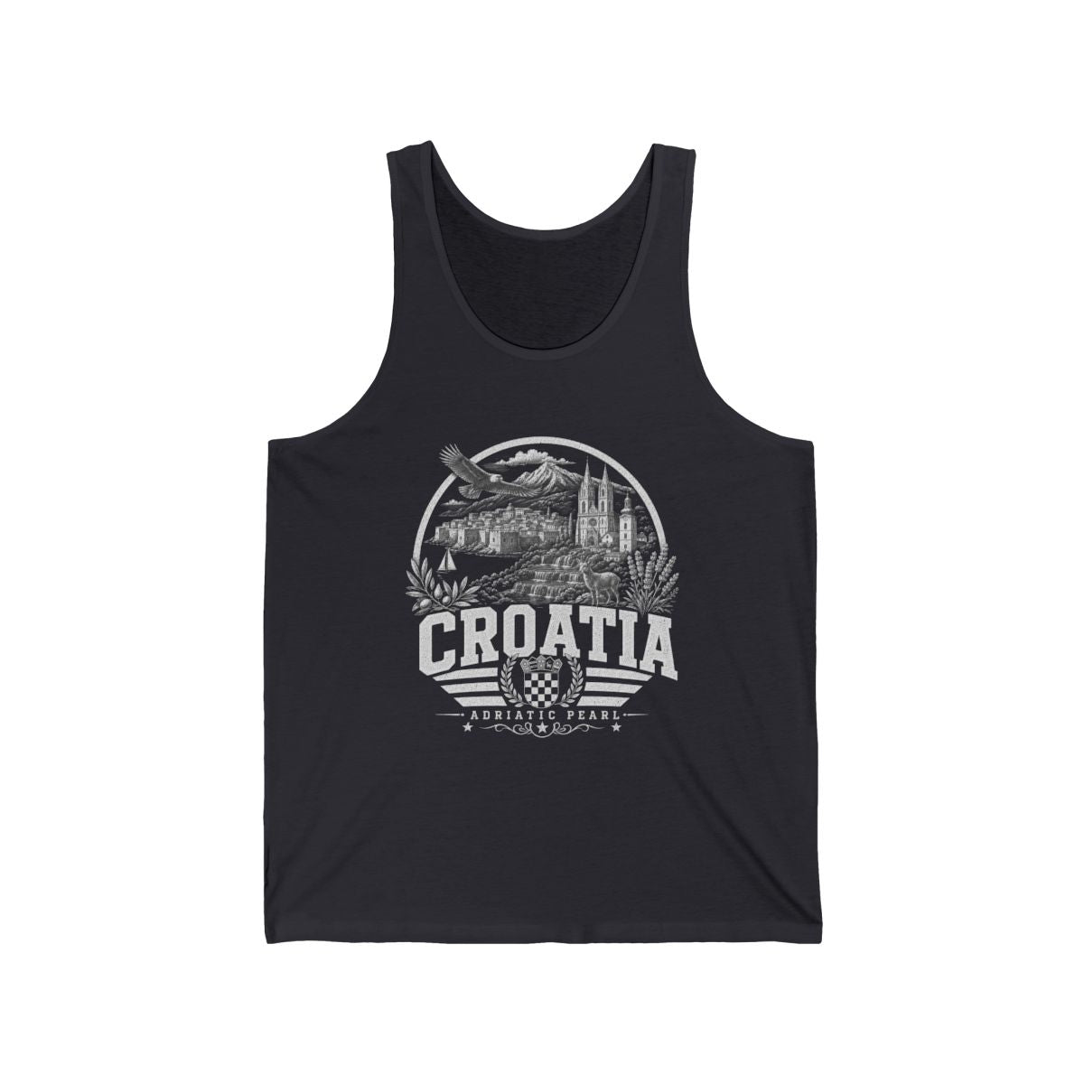 Croatia Men's Tank Top — Dark Grey (front)