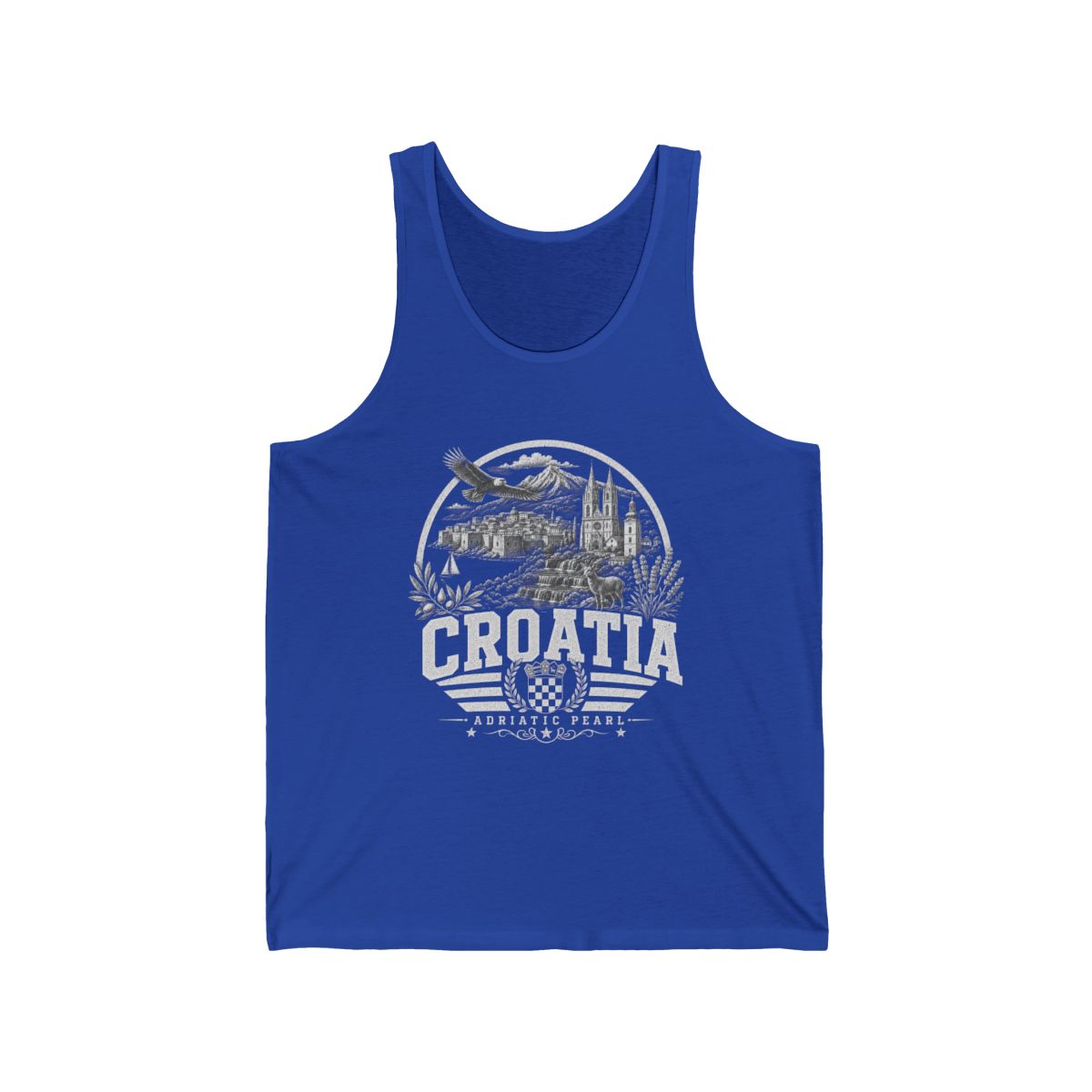 Croatia Men's Tank Top — True Royal (front)