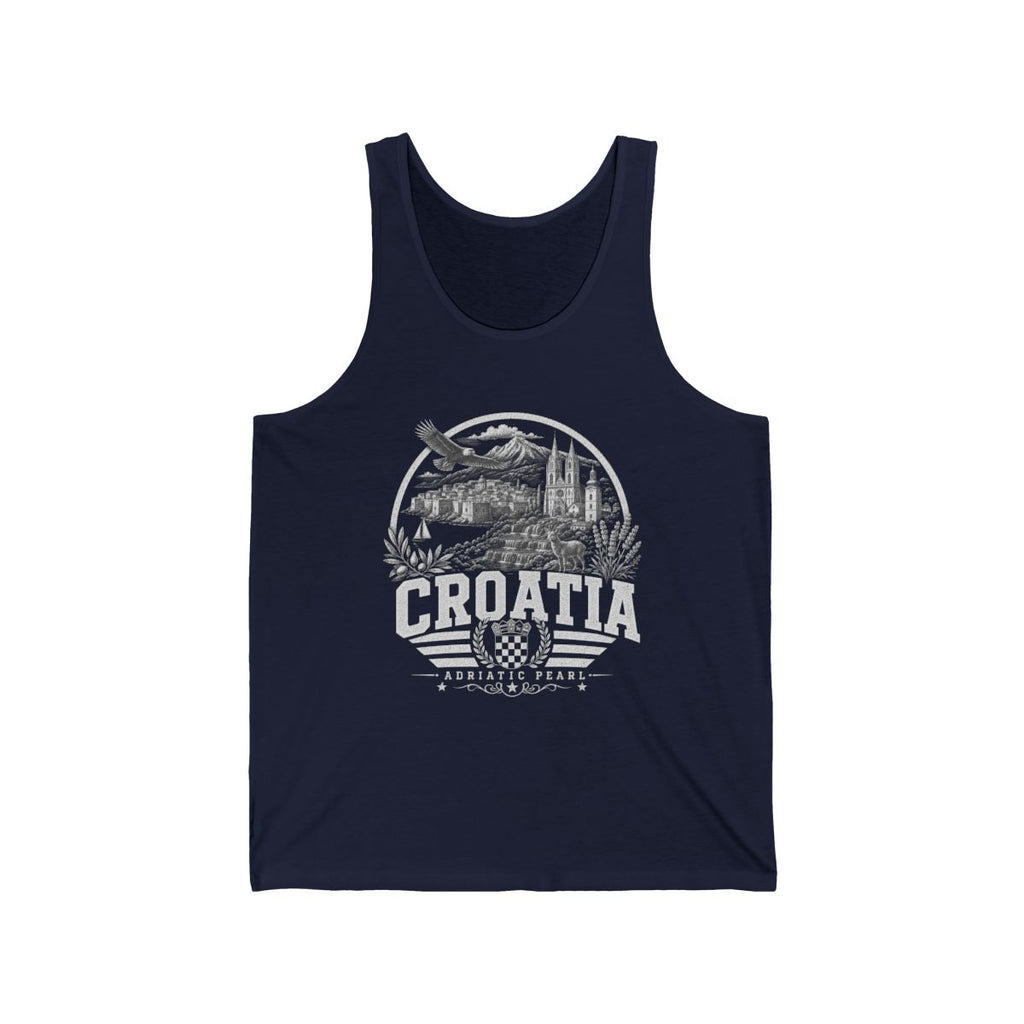 Croatia Men's Tank Top — Navy (front)