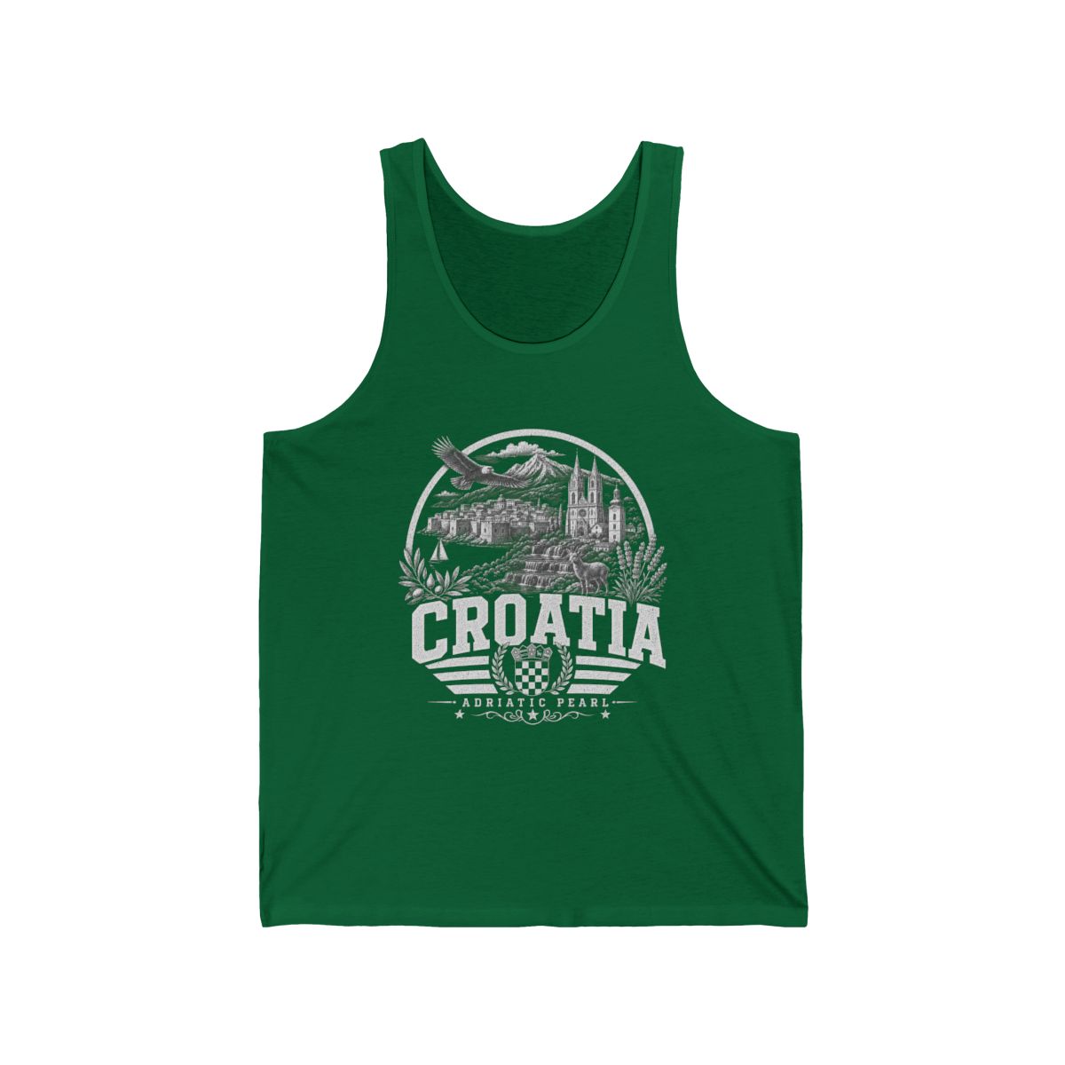 Croatia Men's Tank Top — Kelly (front)