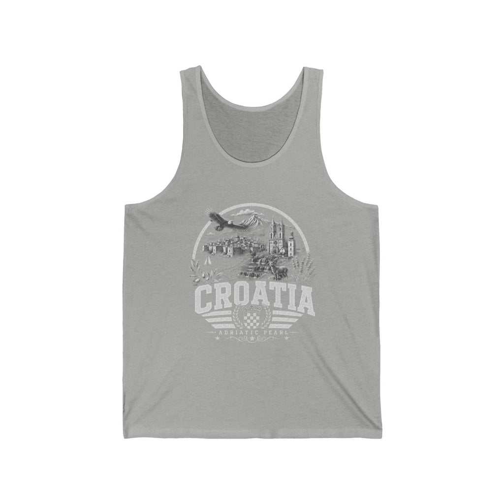 Croatia Men's Tank Top — Athletic Heather (front)