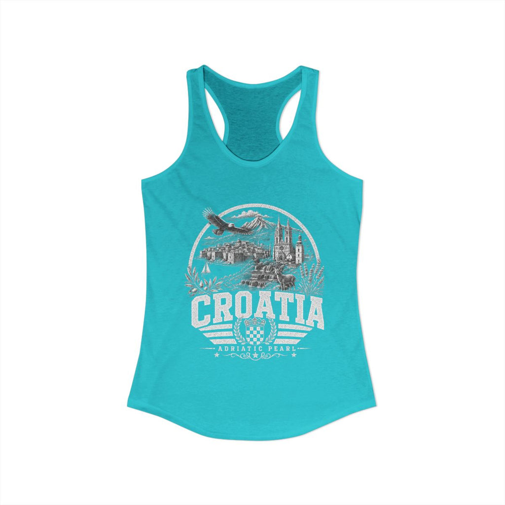 Croatia vintage landmarks tank top — iconic landmark design | Nameshi Destinations (view 21)