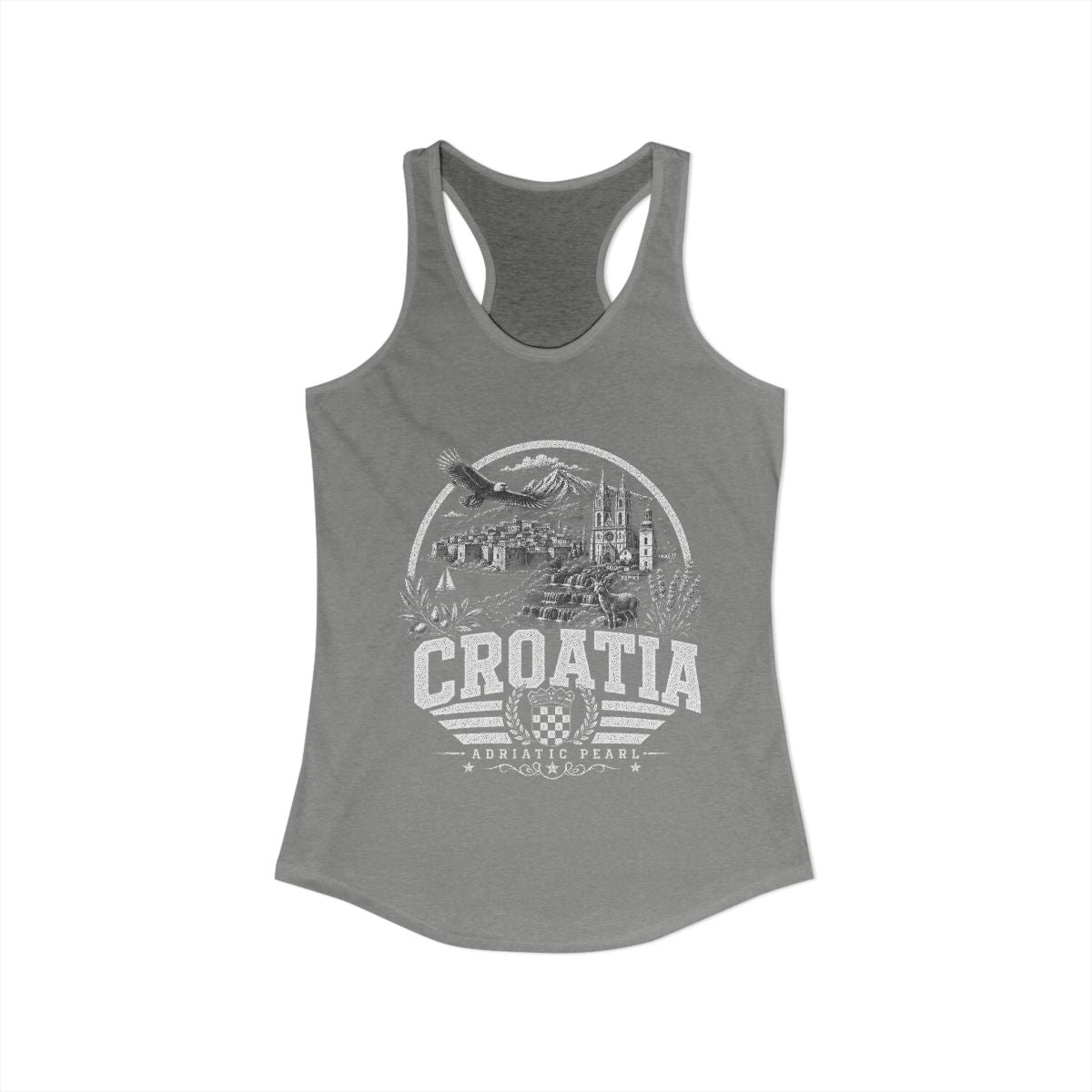 Croatia vintage landmarks tank top — iconic landmark design | Nameshi Destinations (view 25)