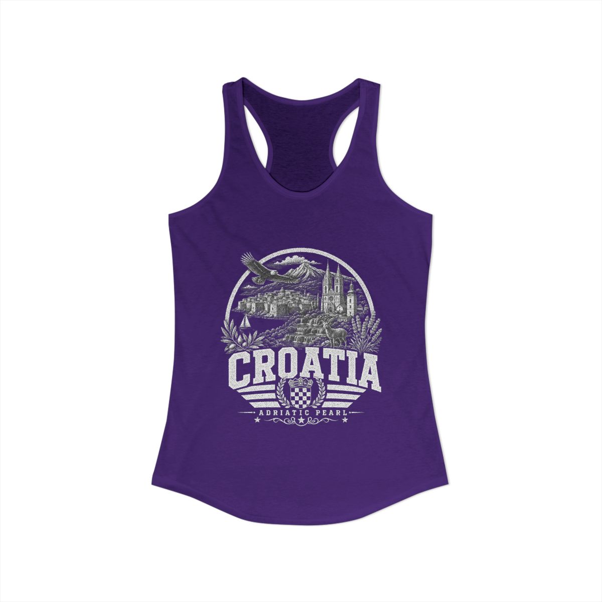 Croatia Women's Tank Top — Solid Purple Rush (front)