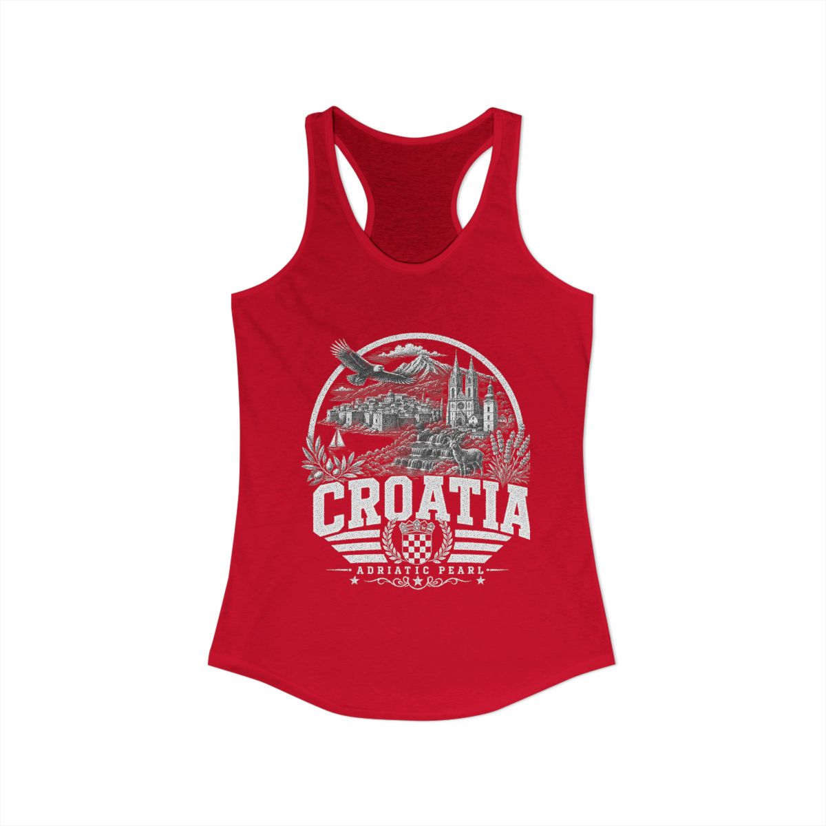 Croatia vintage landmarks tank top — iconic landmark design | Nameshi Destinations (view 17)