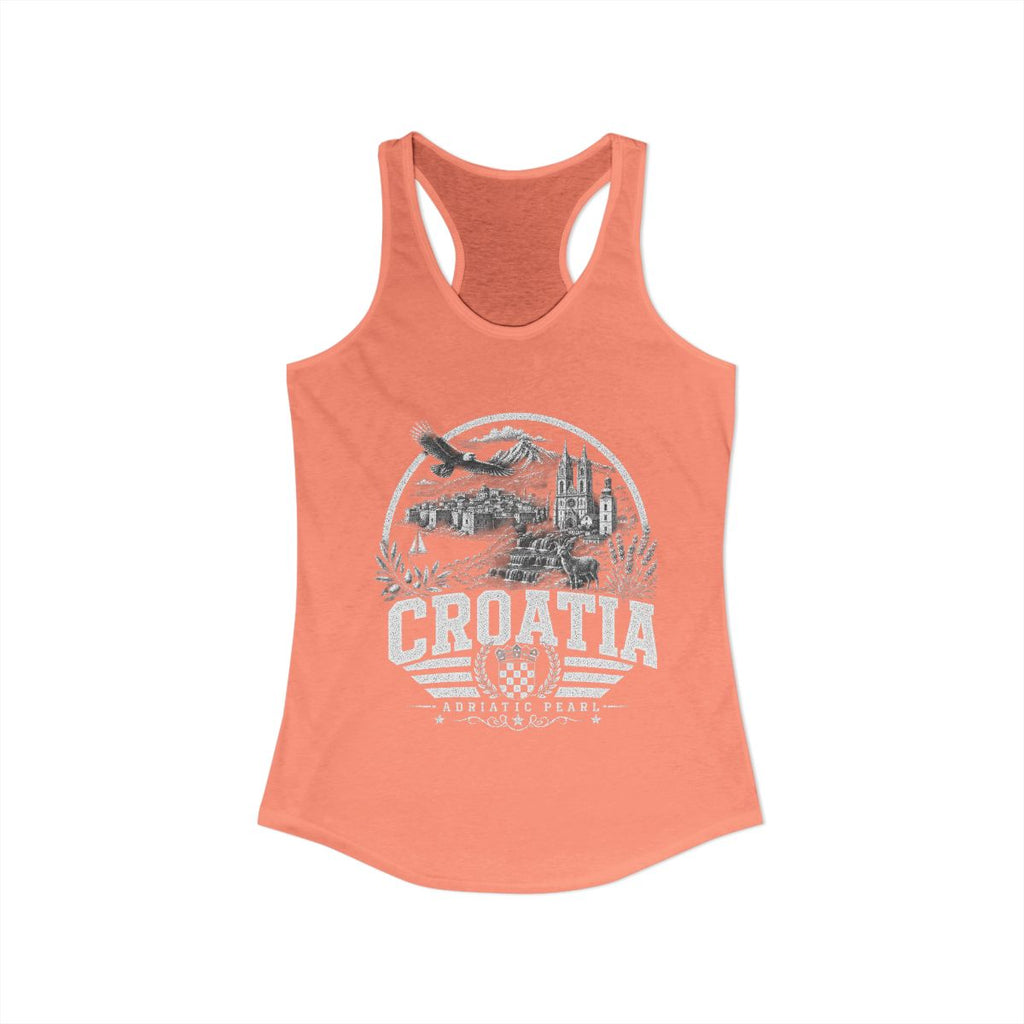 Croatia Women's Tank Top — Solid Light Orange (front)
