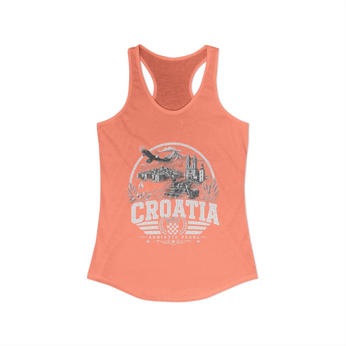 Croatia Women's Tank Top — Solid Light Orange (front)