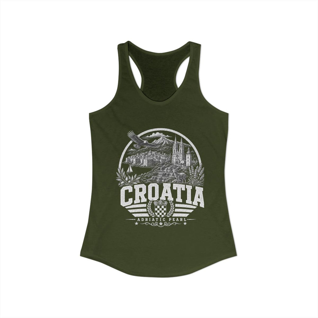 Croatia vintage landmarks tank top — iconic landmark design | Nameshi Destinations (view 11)