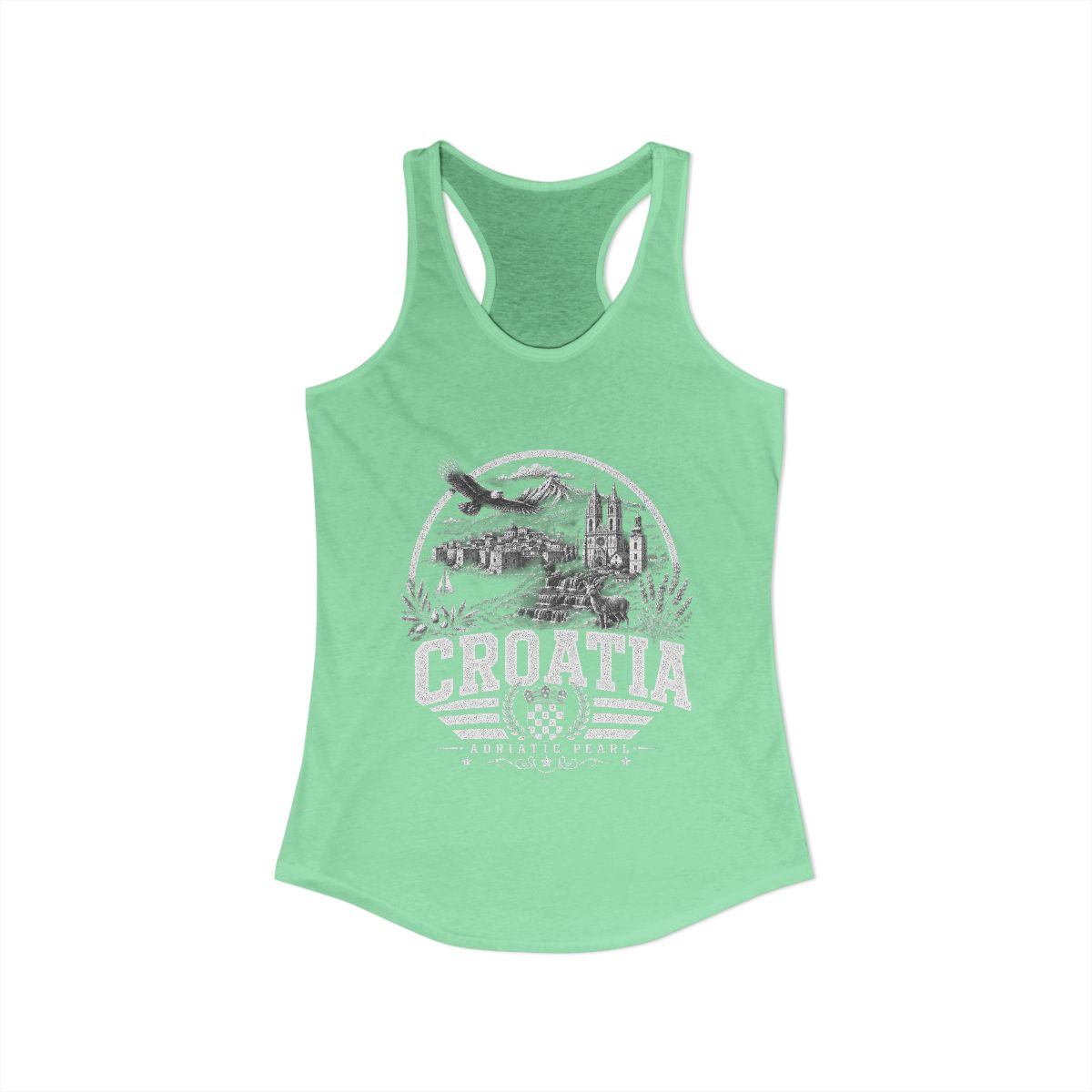 Croatia Women's Tank Top — Solid Mint (front)