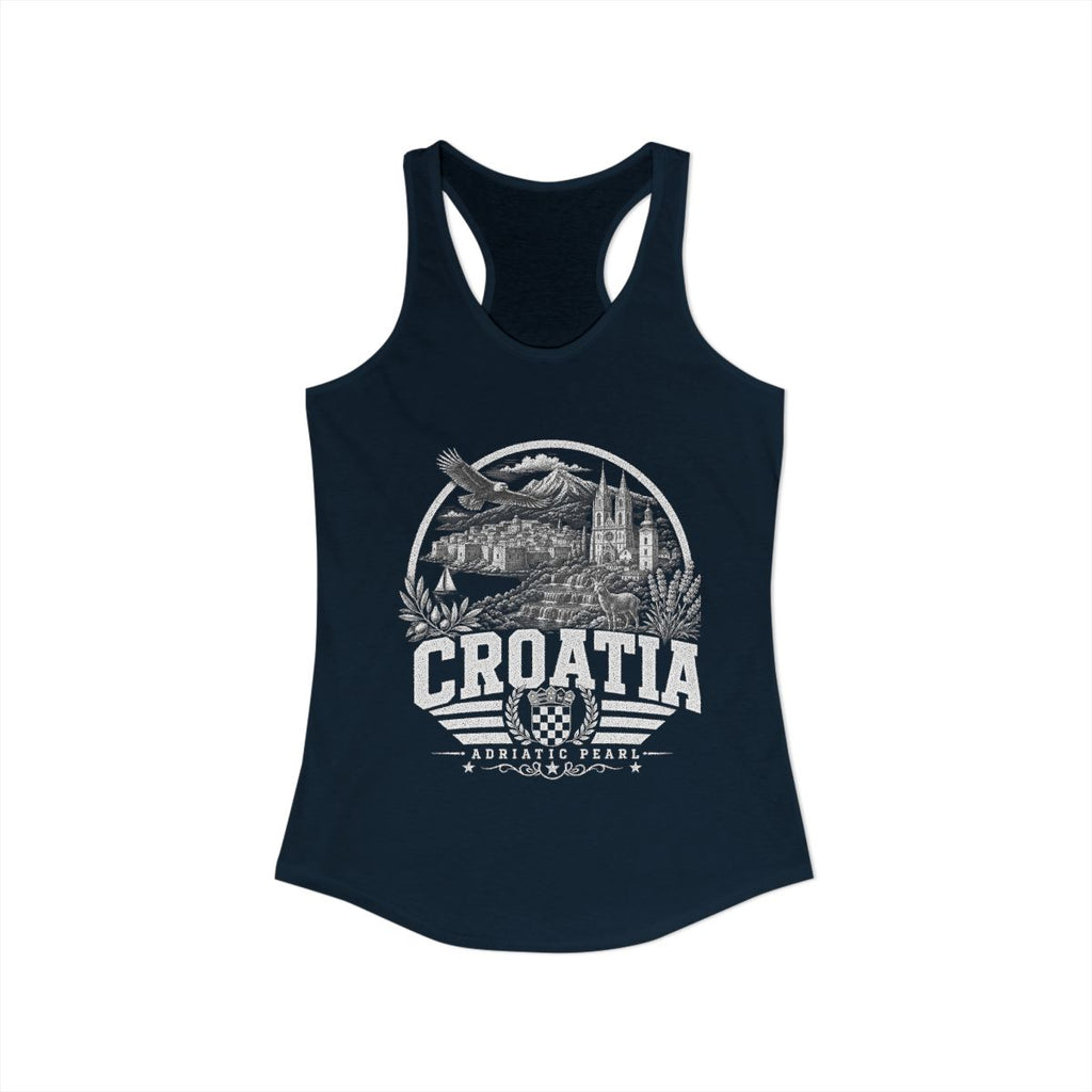 Croatia vintage landmarks tank top — iconic landmark design | Nameshi Destinations (view 9)
