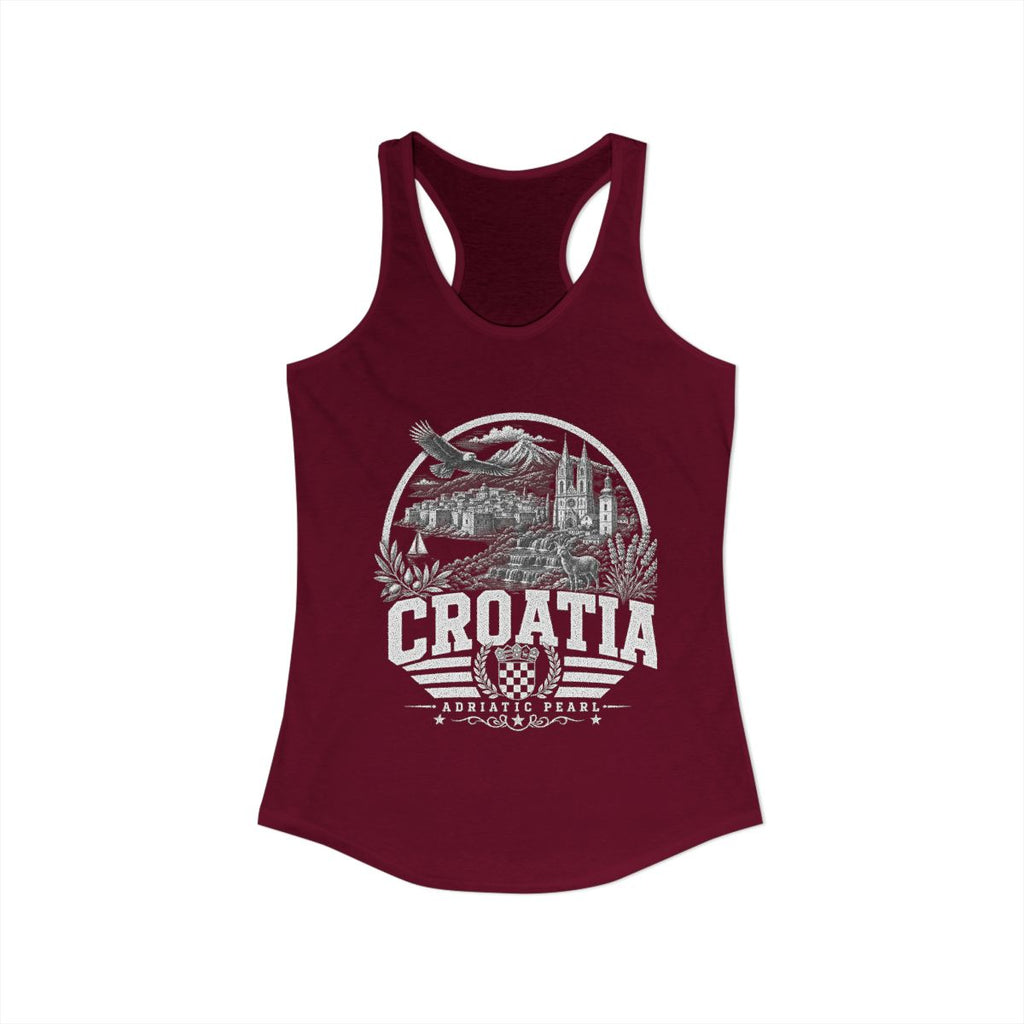 Croatia vintage landmarks tank top — iconic landmark design | Nameshi Destinations (view 27)