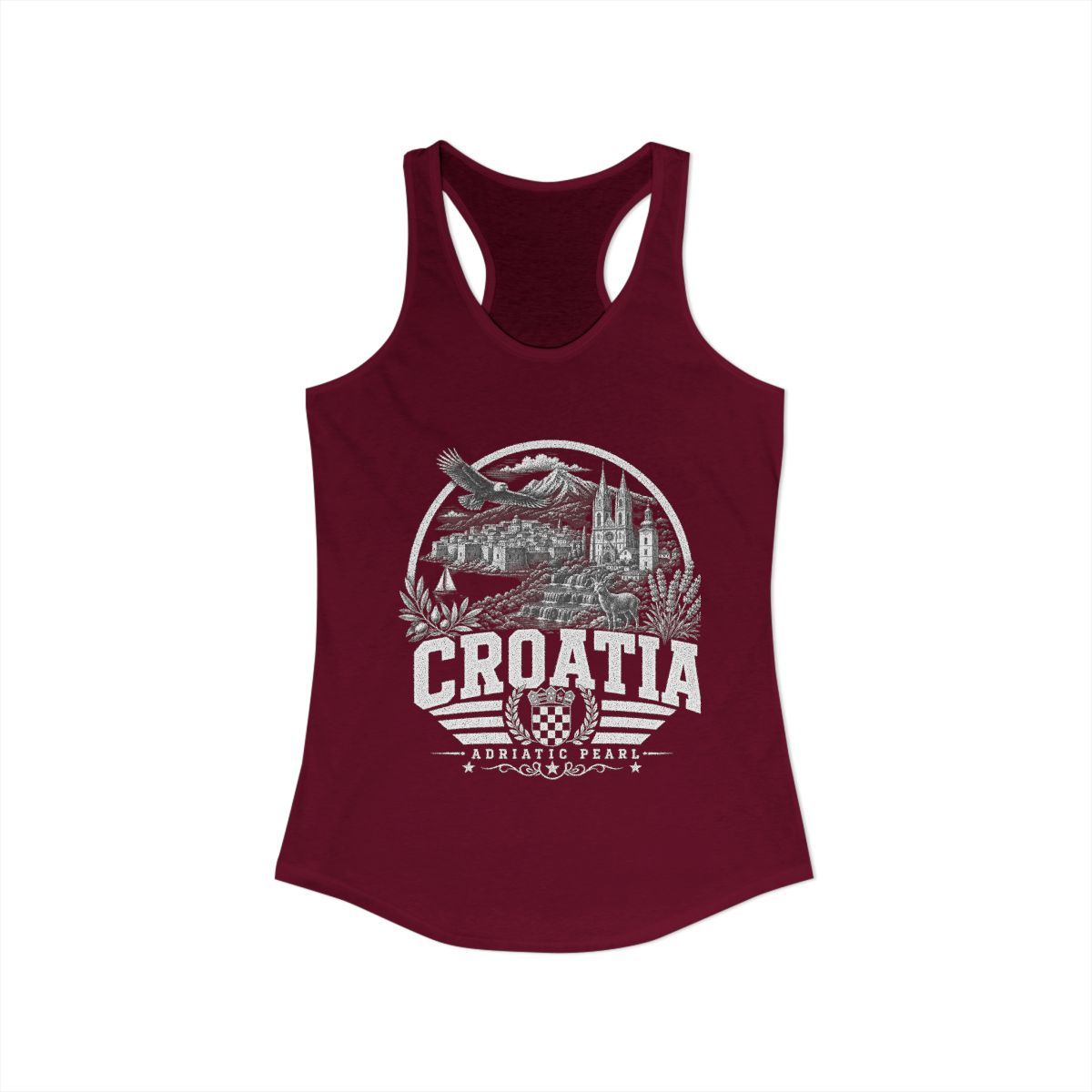 Croatia vintage landmarks tank top — iconic landmark design | Nameshi Destinations (view 27)
