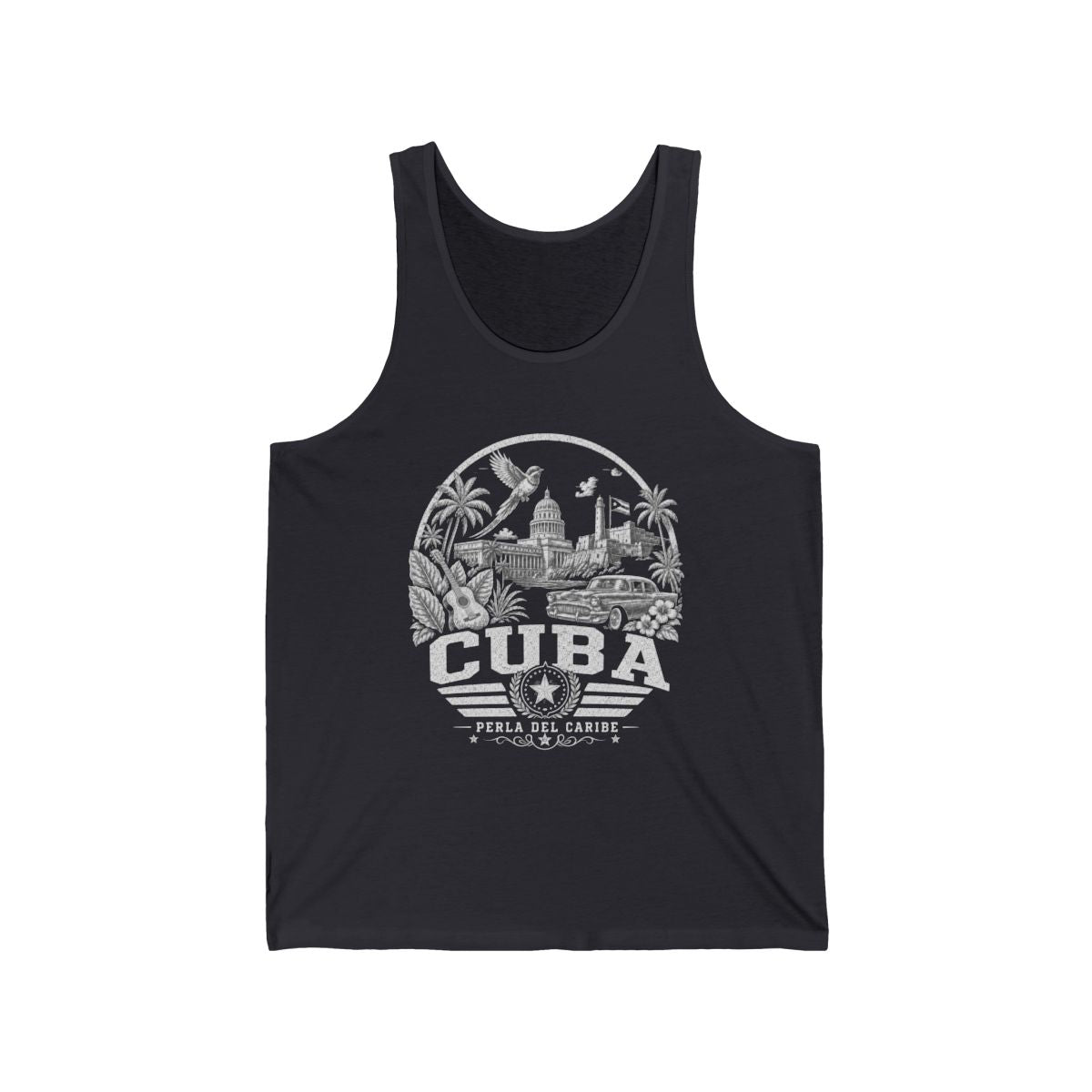 Cuba vintage landmarks men's tee — iconic landmark design | Nameshi Destinations (view 2)