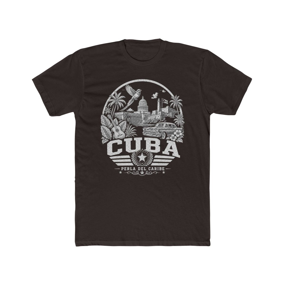 Cuba vintage landmarks men's tee — iconic landmark design | Nameshi Destinations (view 1)