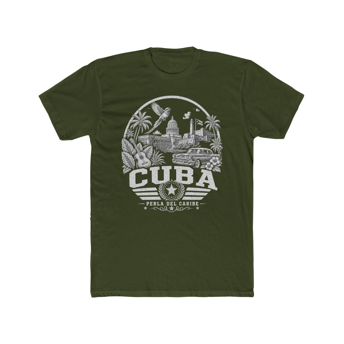 Cuba vintage landmarks men's tee — iconic landmark design | Nameshi Destinations (view 4)