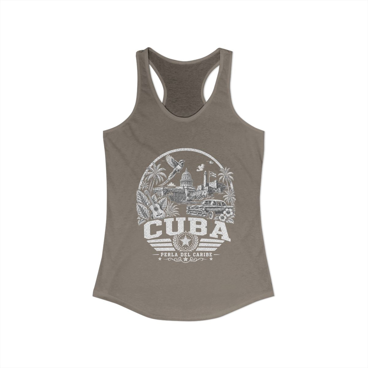 Cuba Women's Tank Top — Solid Warm Gray (front)